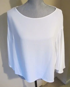 Women's Medium Lauren Ralph Lauren White Bell/Trumpet Sleeve Pullover Top/Blouse - Picture 1 of 5