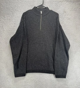 Vintage Belvedere Italy Men’s Quarter 1/4 Zip Wool Cashmere Gray Sweater XL H8 - Picture 1 of 5