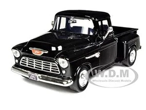 1955 CHEVROLET 5100 PICKUP TRUCK BLACK 1/24 DIECAST MODEL CAR BY MOTORMAX 73236 - Picture 1 of 6