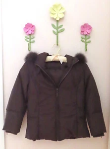 Boutique VIA SPIGA Girls' Size S (5/6) Down Coat w Fox Fur Trim Hood - Picture 1 of 14