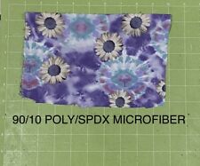 100% Poly/Spdx Microfiber (BY THE YARD) Lilac/Aqua Daisy Print - Great For Masks