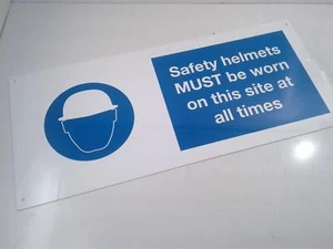 Safety Helmets (double-sided) rigid sign 450 x 200mm - Picture 1 of 3