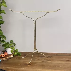 Vintage Art Deco Brass Clothing Valet Butler Rack Dressing Stand Barley Twist - Picture 1 of 12
