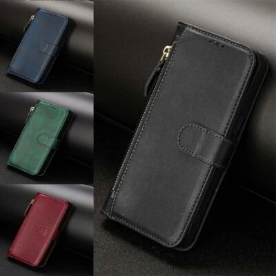 Zipper Leather Wallet Phone Case for Samsung S24 S23 S22 S21 S20 Ultra S10 S9 S8 - Image 1 of 4