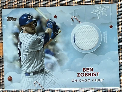 2020 TOPPS HOLIDAY WALMART MEGA BEN ZOBRIST 2CLR RELIC #WHR-BZ CUBS SSP Foto 1 de 2