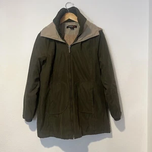 Weather Tamer Jacket Womens Size L Green Full Zip Front Pockets Hooded - Picture 1 of 11