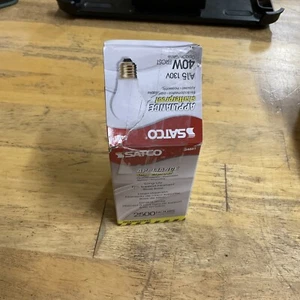 Satco S4881- 40 Watt A15 Shatter Proof Light bulb ; 2700K. NOS - Picture 1 of 5