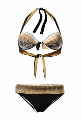 Class International Damen Push-up-Bikini, schwarz-bunt - Bild 1 von 4