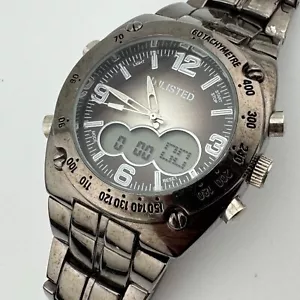 Unlisted Kenneth Cole Watch Men Black Analog Digital Alarm Chrono New Battery 8" - Picture 1 of 6