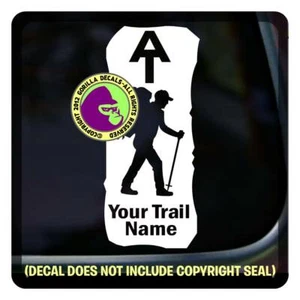 AT BLAZE APPALACHIAN Trail HIKER ADD YOUR CUSTOM TRAIL NAME Vinyl Decal Sticker - Picture 1 of 12