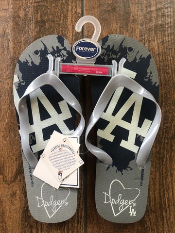 LA Los Angeles Dodgers Logo Flip Flop Sandals Women's XLarge Sizes 11-12 New NWT Cover