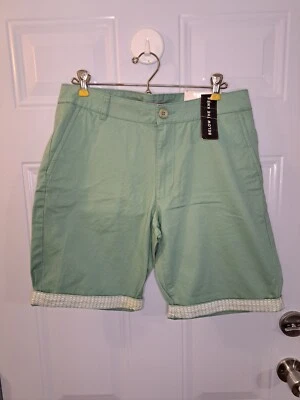  Guess Chino Shorts Mens Size  32 Mint Green Flip Hem Preppy Retro 90's NWT  - Image 1 of 4