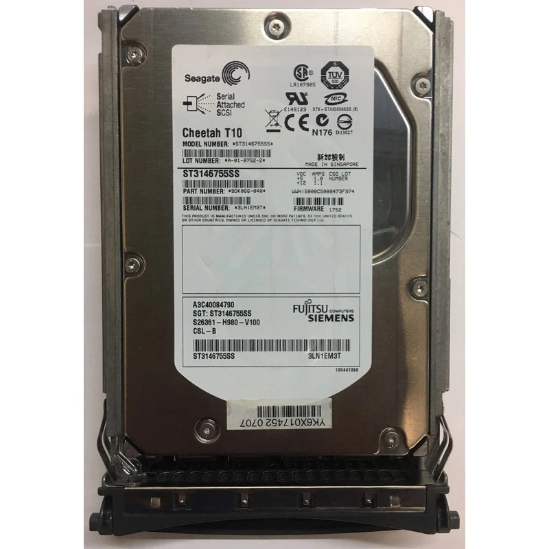 A3C40084790 - Fujitsu/Siemens 146GB 10K RPM SAS 3.5" HDD w/ tray - Image 1 of 1