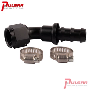 Pulsar Turbo PSR Hose Fitting Push-Lock Barb -10 AN 45-Degree - Picture 1 of 5