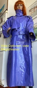 Lila Regenmantel Friesennerz PVC Mantel Ölzeug Rubber Gummi Raincoat Gummimante - Bild 1 von 12