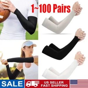 200 Pairs Cooling Arm Sleeves Cover UV Sun Protection Outdoor Sports Basketball - Picture 1 of 21