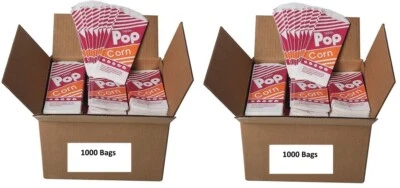 2000 Count Gold Medal # 2053 1 Oz.  #3  3-1/2" x 2-1/4"  x  8" Popcorn Bags - Image 1 of 4