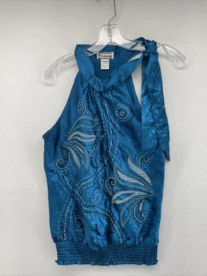 Soulmates Women's Top Blue Medium M Sleeveless Pullover Boho Blouse - Image 1 of 4