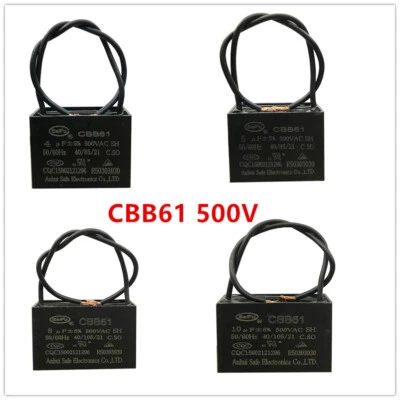 SAIFU CBB61 500V 0.33/0.47/0.5/0.68/0.8/1/1.2/1.5 UF Fan Motor RUN Capacitor 2 WIRES