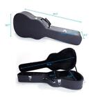 New 39" Protable Flat Black Hard Shell Classical Guitar Case W/ Silver Hardware