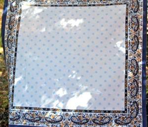 Vintage Tischdecke blau Paisleymuster - Bild 1 von 2