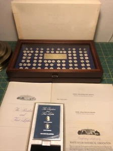 Franklin Mint Presidents & First Ladies Mini-Coin Silver Set To Regan-Case & COA - Picture 1 of 21