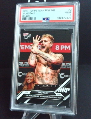 Jake Paul👈 - 2024 Topps Now Boxing #2 80/99 Black Parallel👀PSA 9 🔥🔥🔥 - Image 1 of 2