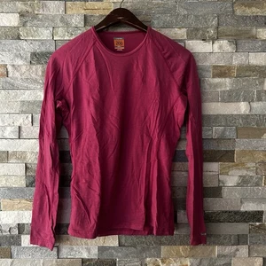 Icebreaker Women Base Layer Large Longsleeve Wool Merino Pink - Picture 1 of 7