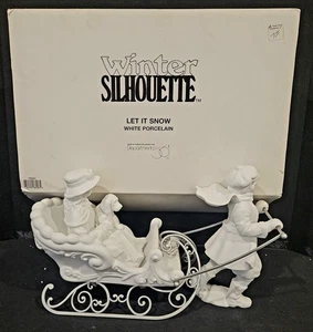 DEPT 56 SILUETA INVIERNO LET IT TRINEO NIEVE 78591 CON CAJA - Imagen 1 de 8