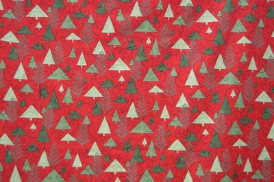1 yard Christmas cotton fabric simple Christmas trees 44" wide - Image 1 of 2