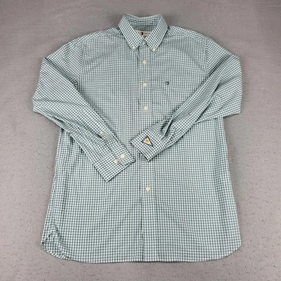 Duck Head Shirt Mens Medium Green White Gingham Long Sleeve Button Down Stretch - Image 1 of 4