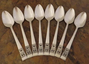 Oneida Coronation Set of 8 Teaspoons Spoons Community Silverplate Flatware Lot V - Picture 1 of 5