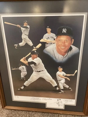 Mickey Mantle Signed Christopher Paluso 16”X20”Shadowed Pencil Lithograph 18/30 - Image 1 of 4