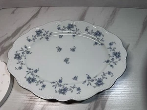 Johann Haviland Bavaria China Germany Blue Garland 13”x9” Serving Plate Platter  - Picture 1 of 6