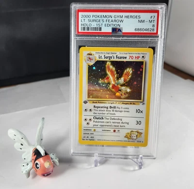 PSA 8 NM Lt. Surge's Fearow 7/132 - 1st Edition Gym Heroes 2000 - Holo Rare - Image 1 of 4