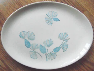 Vintage Marcrest 13" Oval Serving Platter Blue Spruce Pine  Excellent - Picture 1 of 4