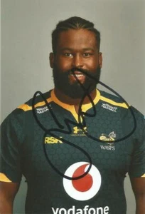 WASPS RUGBY UNION: SIMON McINTYRE SIGNED 6x4 PORTRAIT PHOTO+COA - Picture 1 of 1