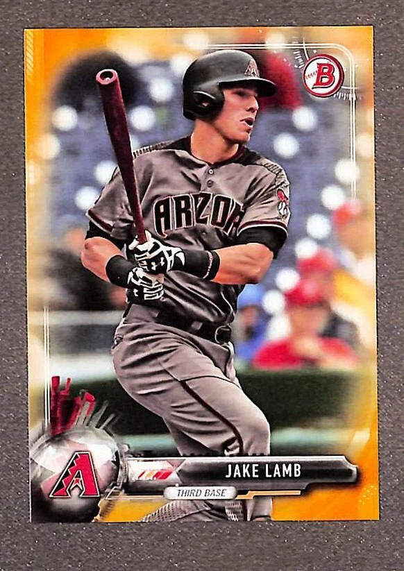2017 Bowman #71 Jake Lamb Rookie Orange Parallel SP #/25 - Diamondbacks - Image 1 of 3