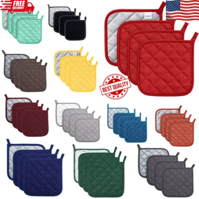 4 Pack Pot Holders for Kitchen Heat Resistant Pot Holders Sets Oven 12 colors US - Image 1 of 4