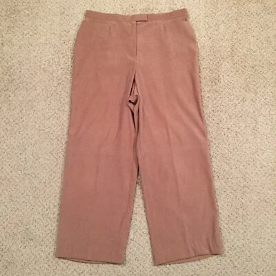 Norton McNaughton Pants Womens Size 14 Brown Wide Leg Microfiber 33x27 - Image 1 of 4