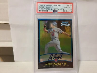 Bowman 2011 cromo Albert Pujols retrofractor #/99 novato radiocontrol PSA 8 POP 2 Foto 1 de 2
