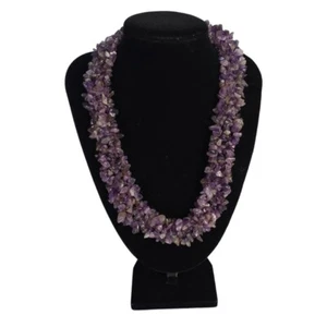 Amethyst Chips Strand, Statement Necklace, Purple, Chunky, Women's Jewelry - Picture 1 of 4