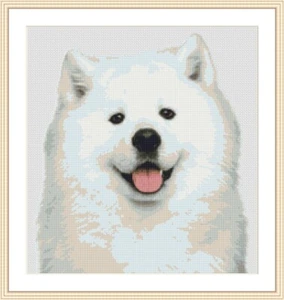 Kit de punto de cruz para perro samoyedo - Imagen 1 de 2