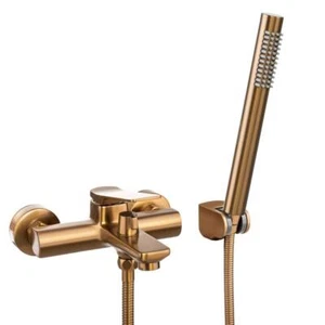 Grifo de baño montado en la pared cobre bronce NERI PLUS con ducha - Imagen 1 de 4
