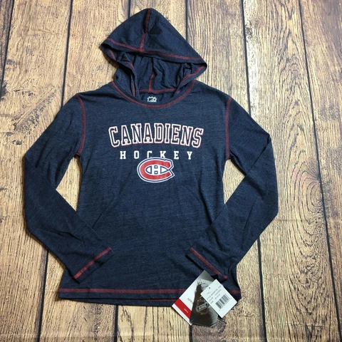 NHL Team Girls Medium 10-12 Montreal Canadiens Long Sleeve Pullover Hoodie New Cover