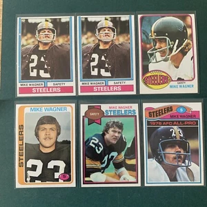 (6) Topps Mike Wagner card Lot 1974 76 77 78 79 EX Pittsburgh Steelers lot - Picture 1 of 7
