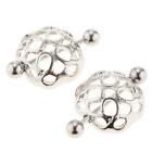 2pcs  Covers Shield Rings Body Jewelry 16g Hollow Open Flower Barbell
