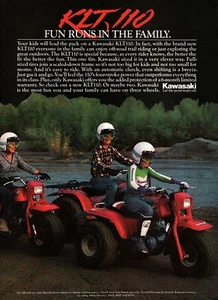 1984 Kawasaki KLT 110 ATV Original Color Ad - Picture 1 of 1