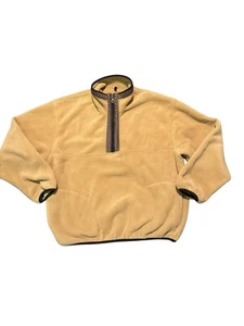 Vintage Woolrich Fleece 1/4 Zip Pullover Jacket Mens Size XL Camel Brown USA - Picture 1 of 20