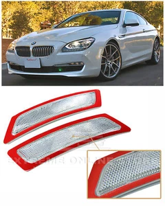 For 12-Up BMW F12 F13 6-Series | CLEAR Front Bumper Reflector Side Marker Lights - Picture 1 of 6